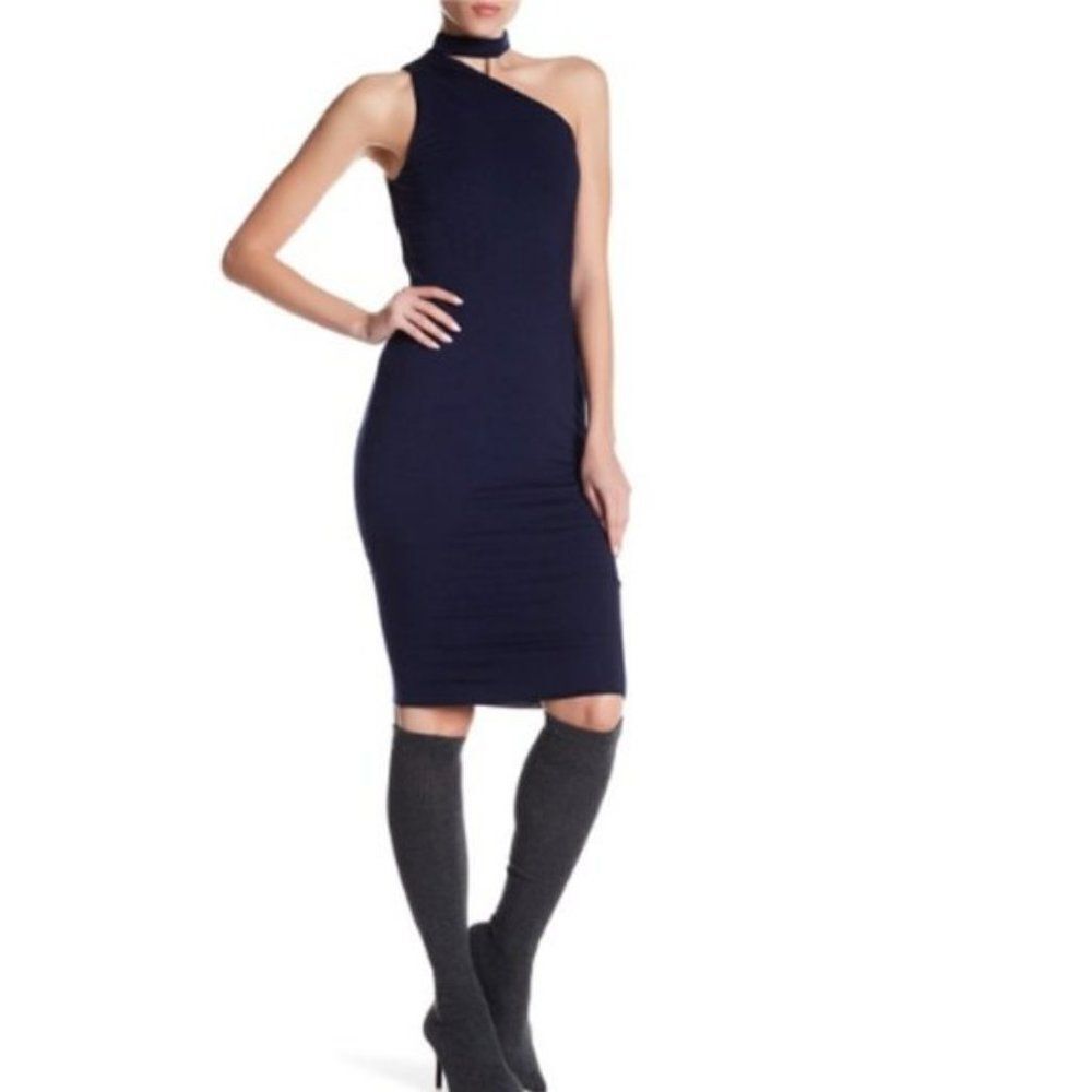 Bailey 44 Navy blue Choker One Shoulder Dress size XS
